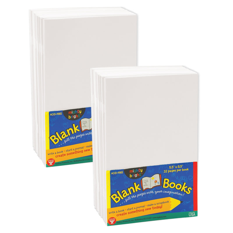 Hygloss Blank Books 8.5" x 5.5" Drawing Sketch Book, 32 Sheets/Book, 10 Books/Pack, 2 Packs/Bundle (HYG77710-2)
