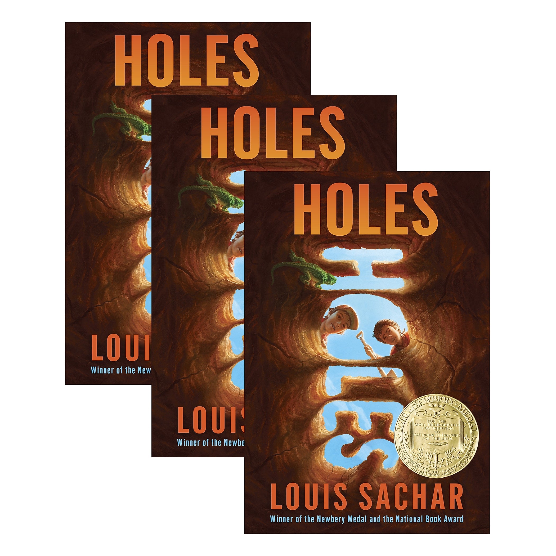 Holes by Louis Sachar, Paperback, Pack of 3 (ING0440414806-3)