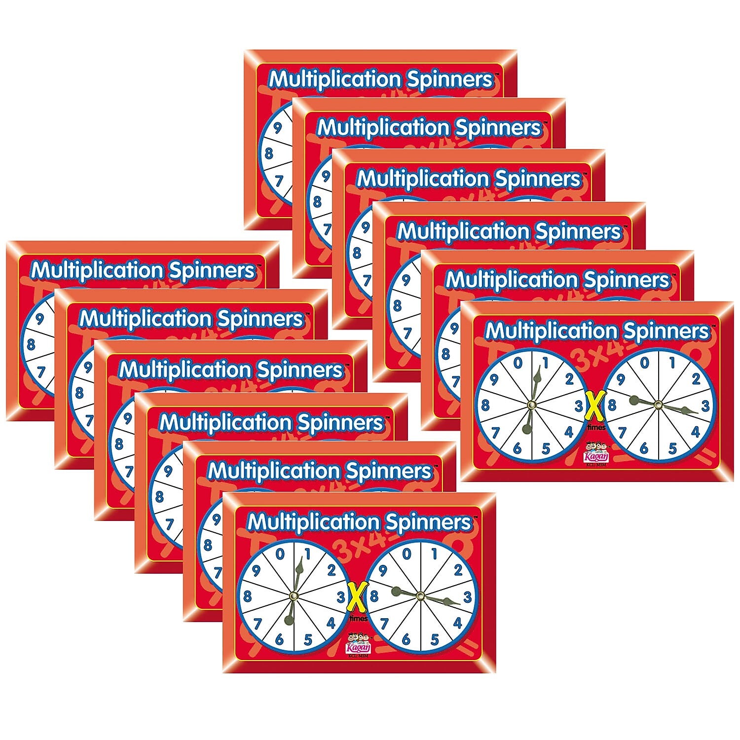 Kagan Multiplication Spinners, Pack of 12 (KA-MSM-12)