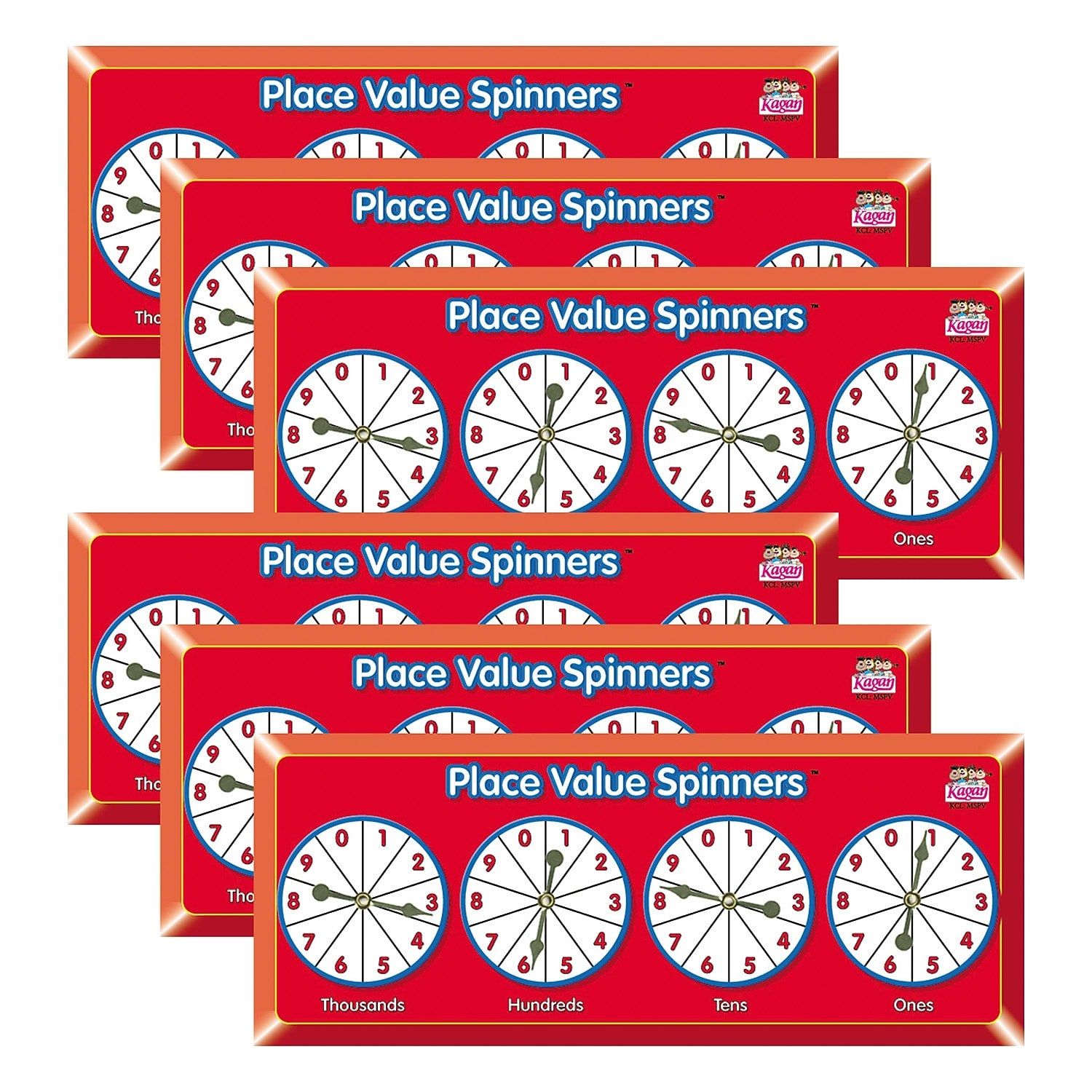 Kagan Place Value Spinners, Pack of 6 (KA-MSPV-6)