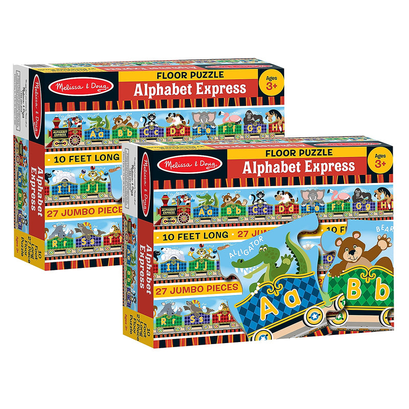 Melissa & Doug Alphabet Express Floor Puzzle, 10' x 6-1/2", 27 Pieces, Pack of 2 (LCI4420-2)