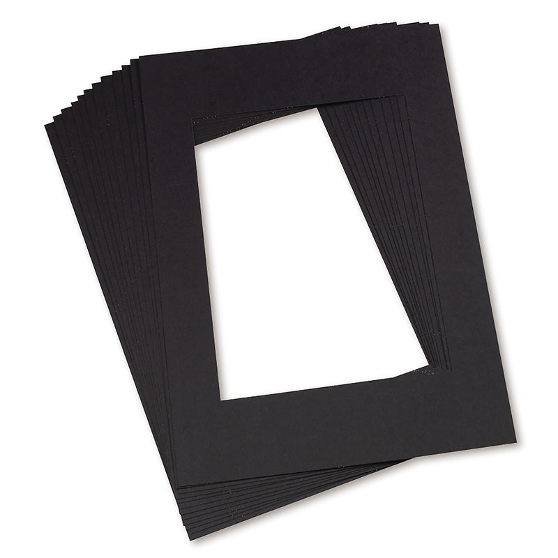 Pacon® Pre-Cut Mat Frames, 11.5" x 16.75" Frame, 8" x 10.75" Window, Black, 12 Per Pack, 2 Packs (PAC72560-2)