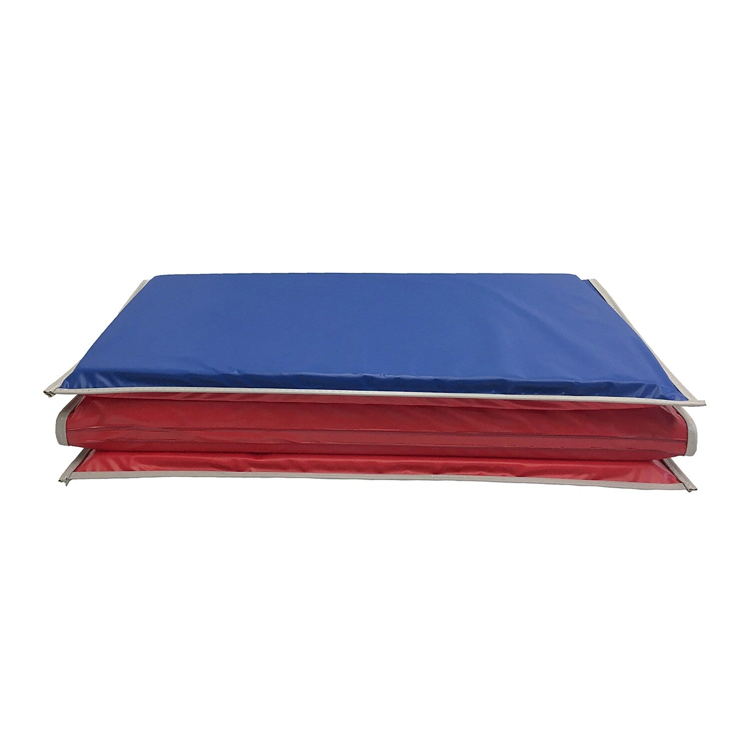 KinderMat 3-Fold Vinyl Basic Mat, 45" x 19", Red/Blue with Gray Binding, 2/Bundle (PZ-KM110-2)