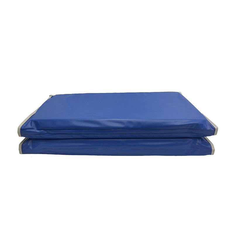 KinderMat 3-Fold Vinyl Basic Mat, 45" x 19", Red/Blue with Gray Binding, 2/Bundle (PZ-KM110-2)