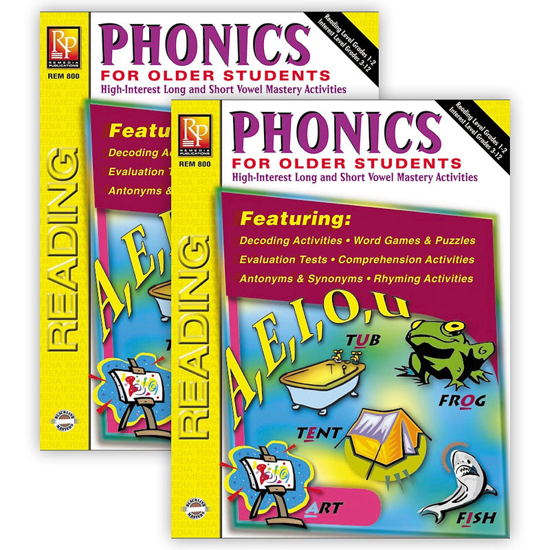 Remedia Publications Phonics For Older Students Book, Pack of 2 (REM800-2)