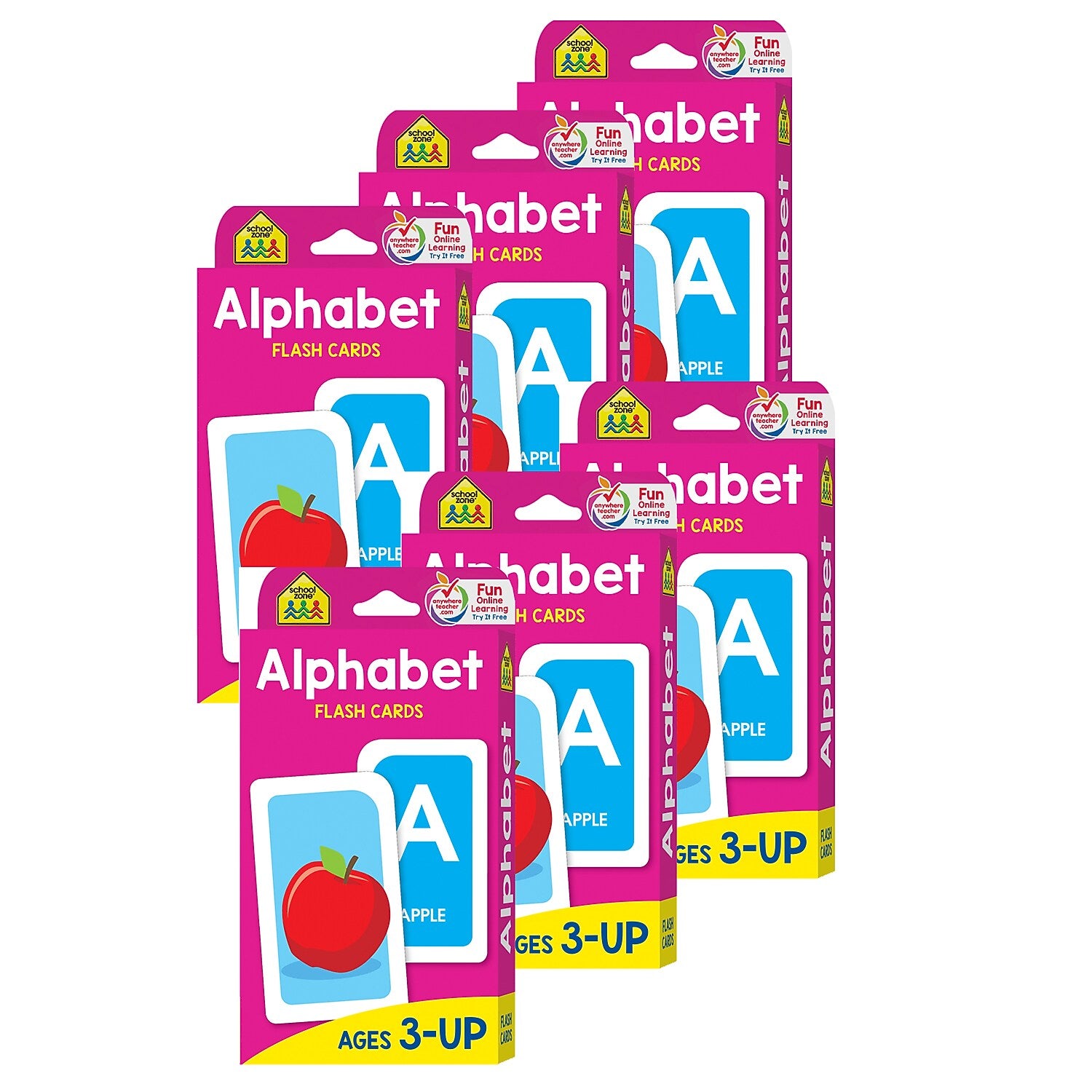 School Zone Publishing Alphabet Flash Cards, 6 Packs (SZP04001-6)