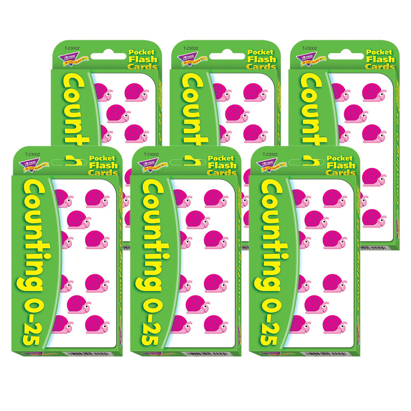 TREND Counting 0-25 Pocket Flash Cards, 6 Packs (T-23002-6)