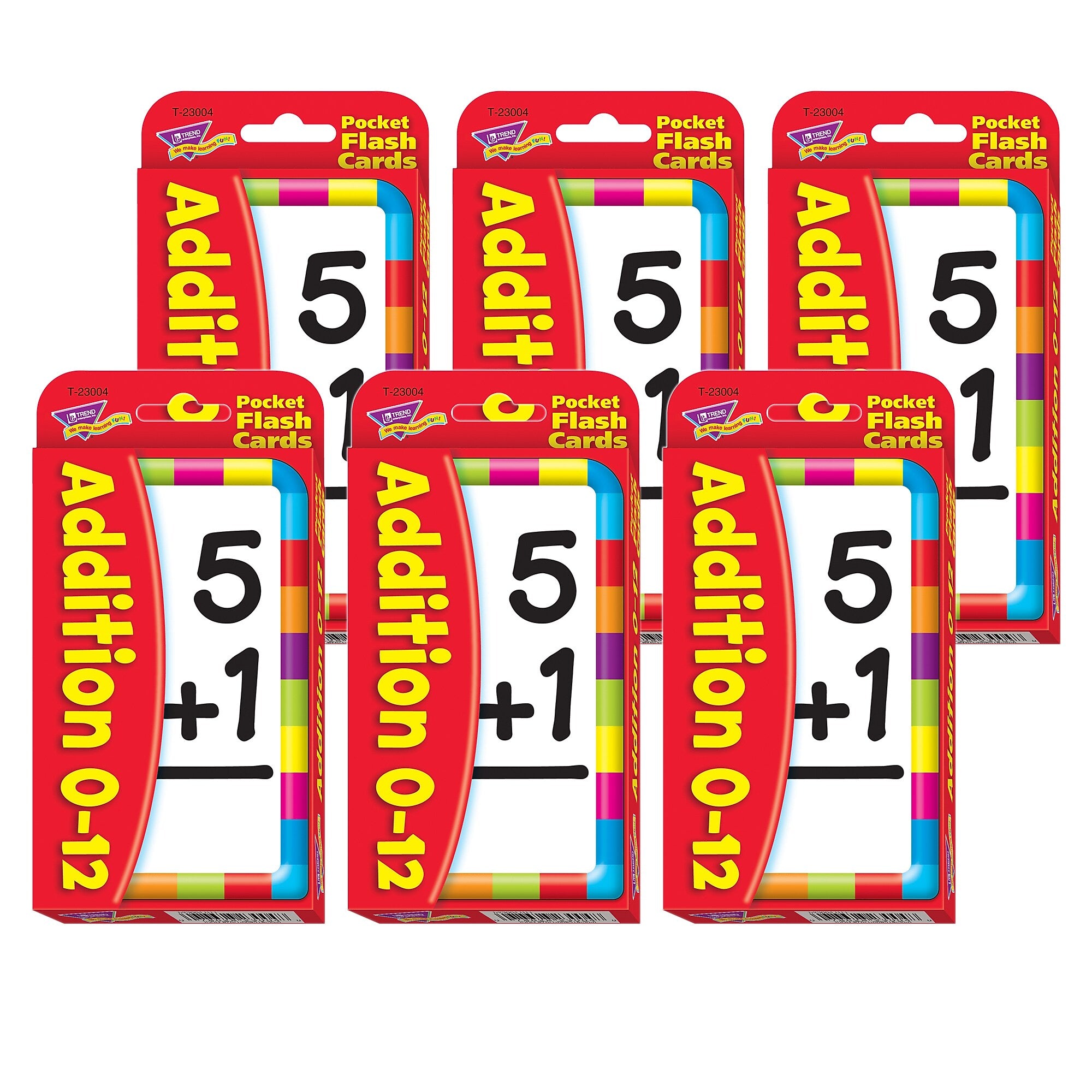 TREND Addition 0-12 Pocket Flash Cards, 6 Packs (T-23004-6)