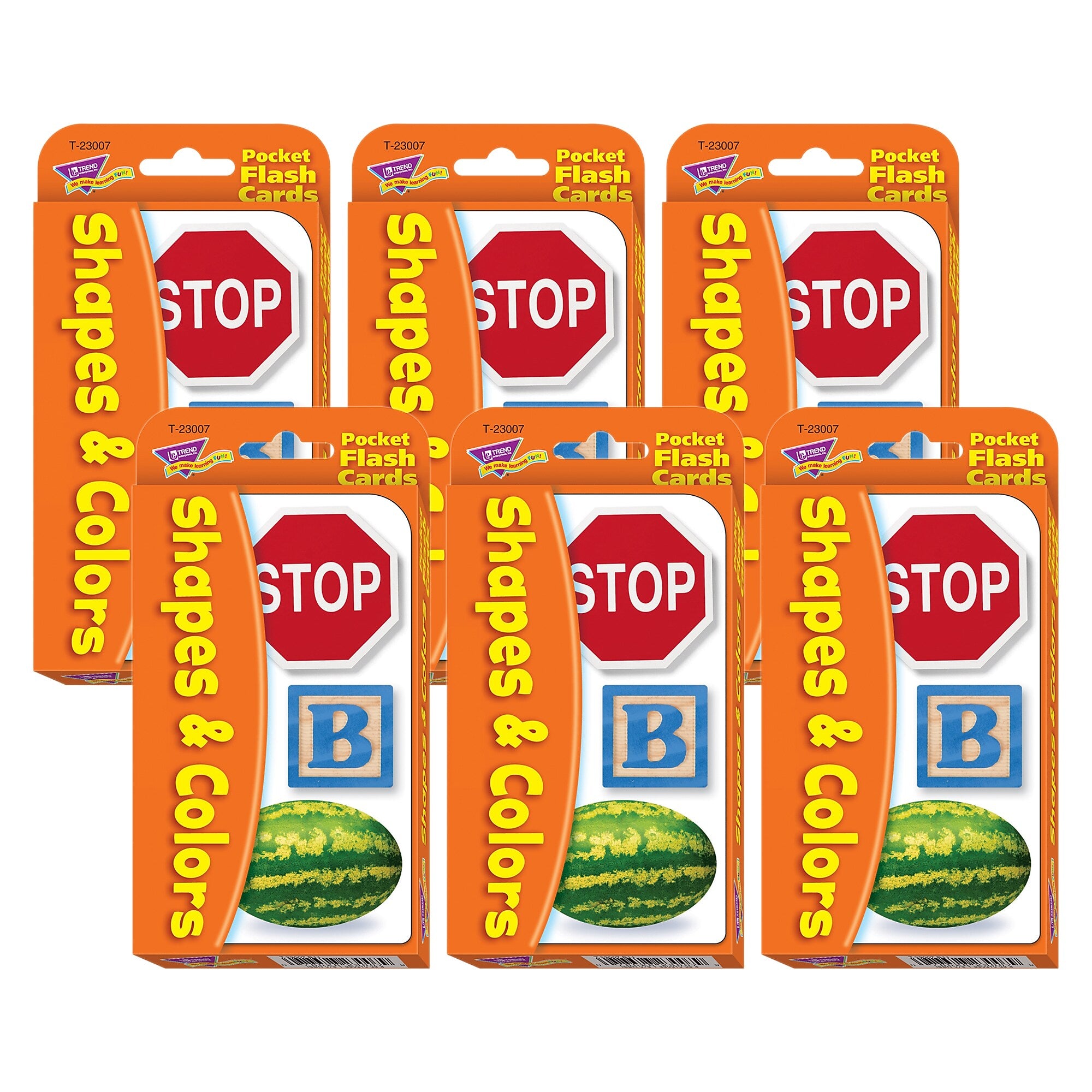 TREND Shapes & Colors Pocket Flash Cards, 6 Packs (T-23007-6)