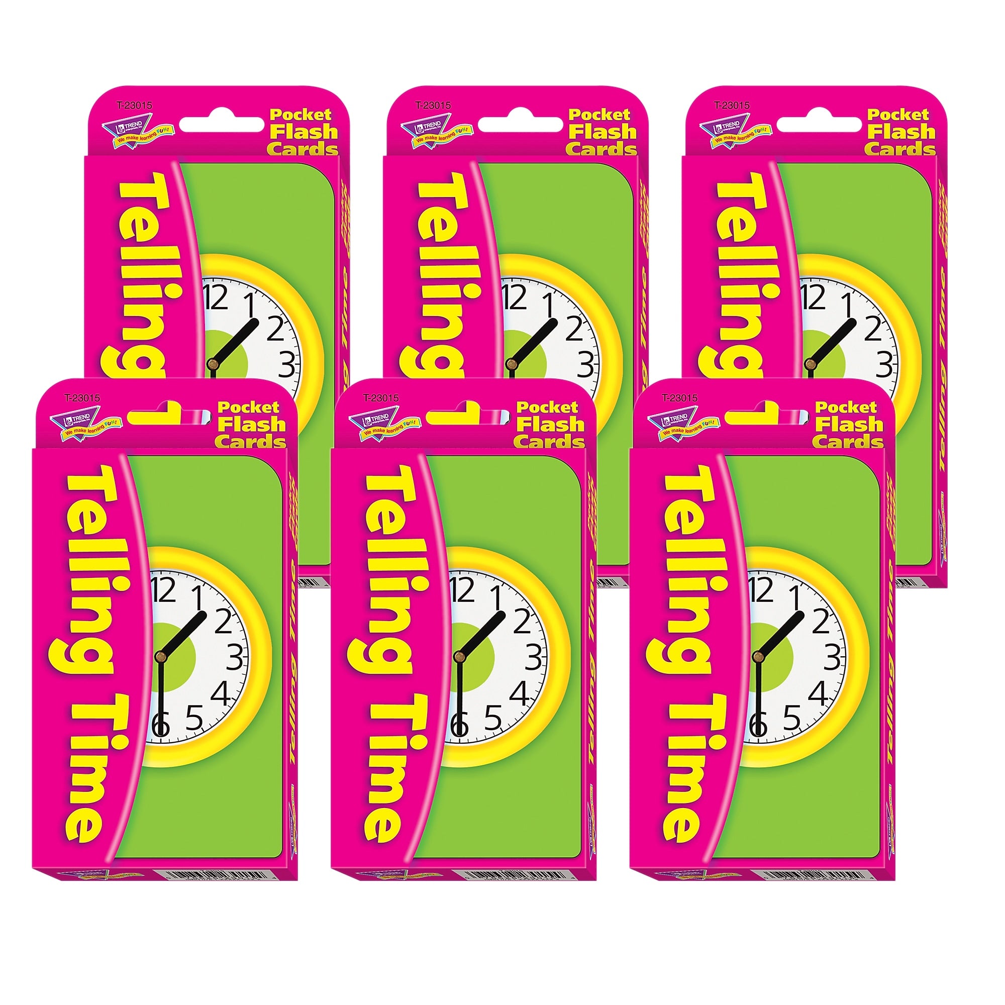 TREND Telling Time Pocket Flash Cards, 6 Packs (T-23015-6)