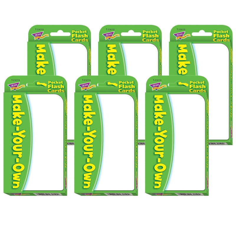 TREND Make-Your-Own Pocket Flash Cards, 6 Packs (T-23019-6)