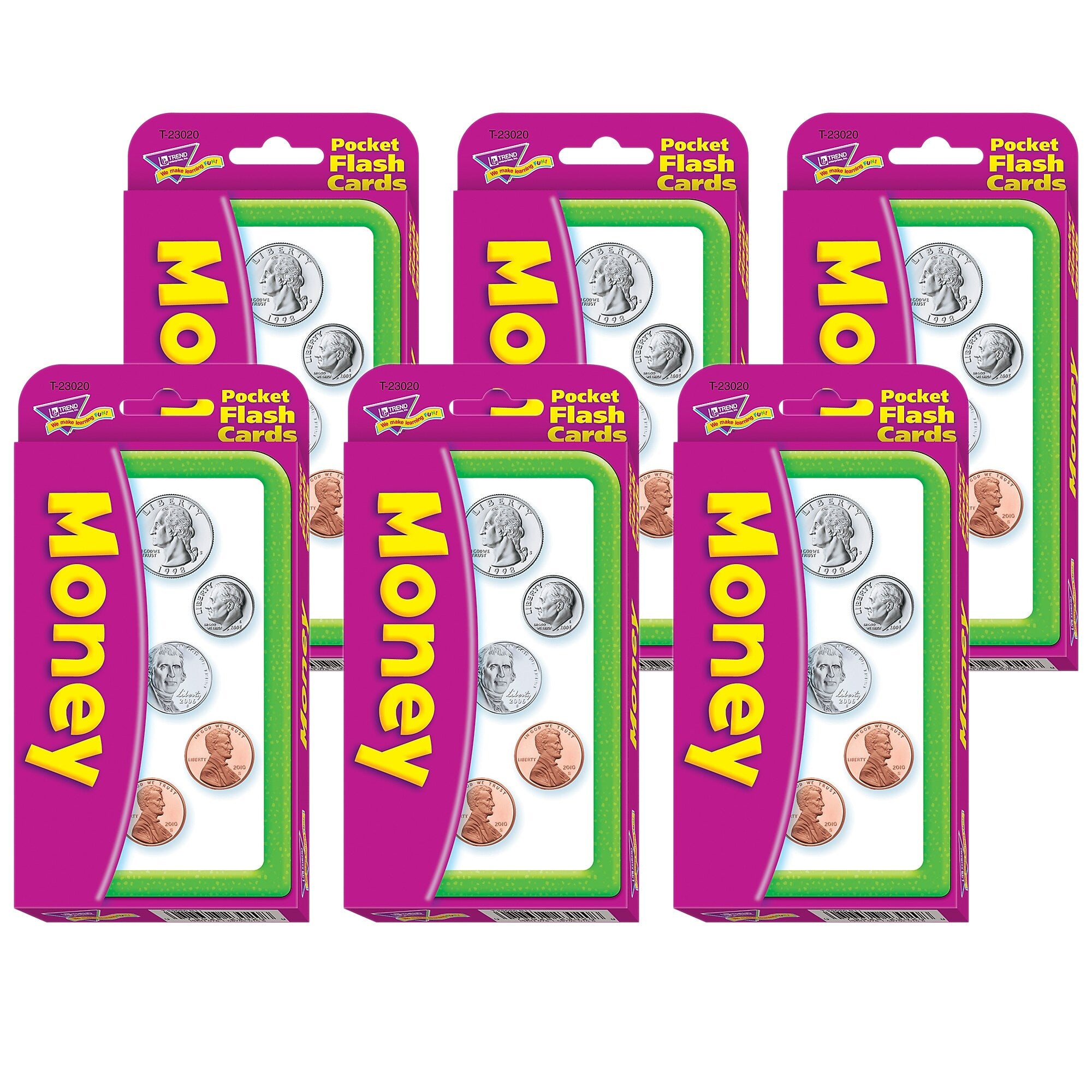 TREND Money Pocket Flash Cards, 6 Packs (T-23020-6)