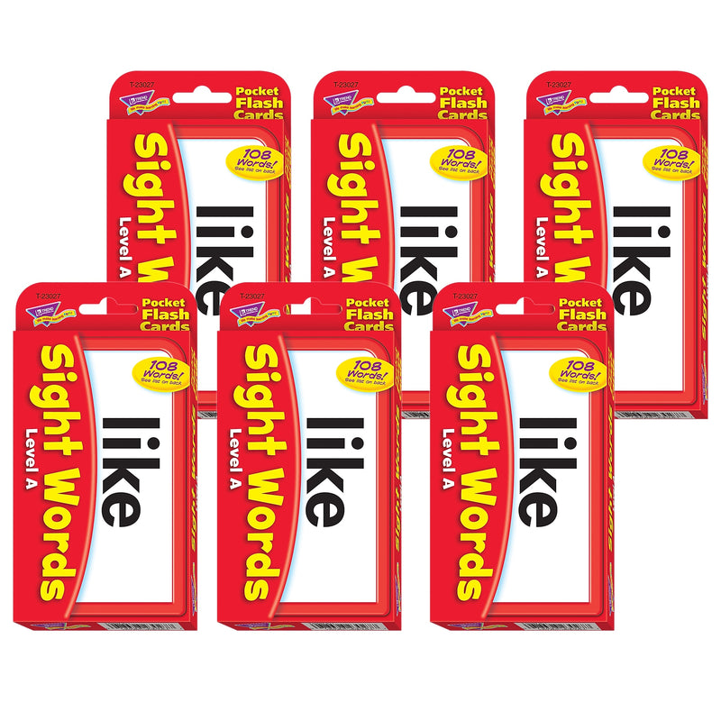 TREND Sight Words – Level A Pocket Flash Cards, 6 Packs (T-23027-6)