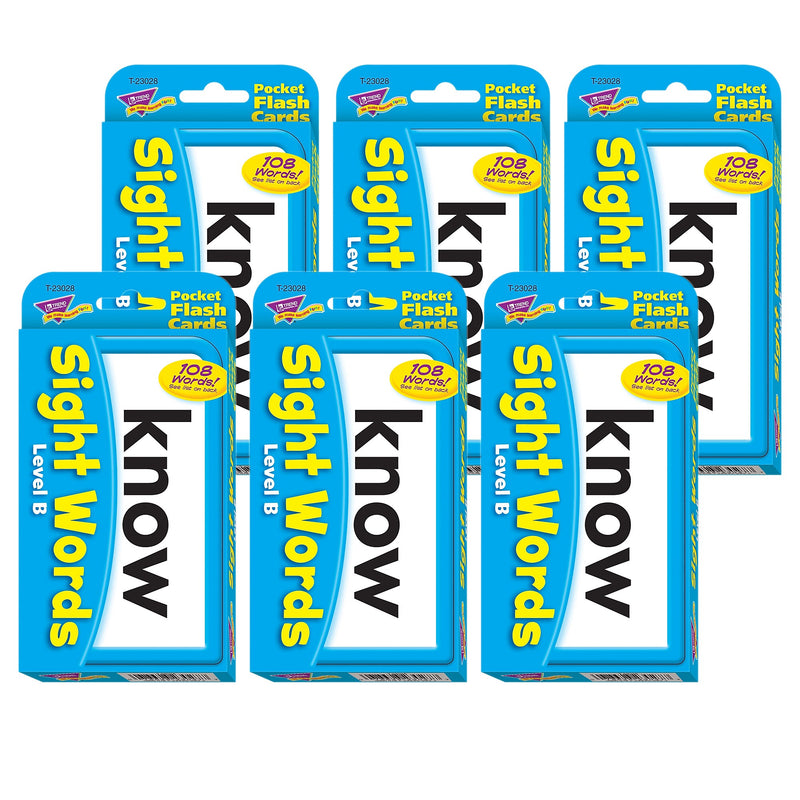 TREND Sight Words – Level B Pocket Flash Cards, 6 Packs (T-23028-6)