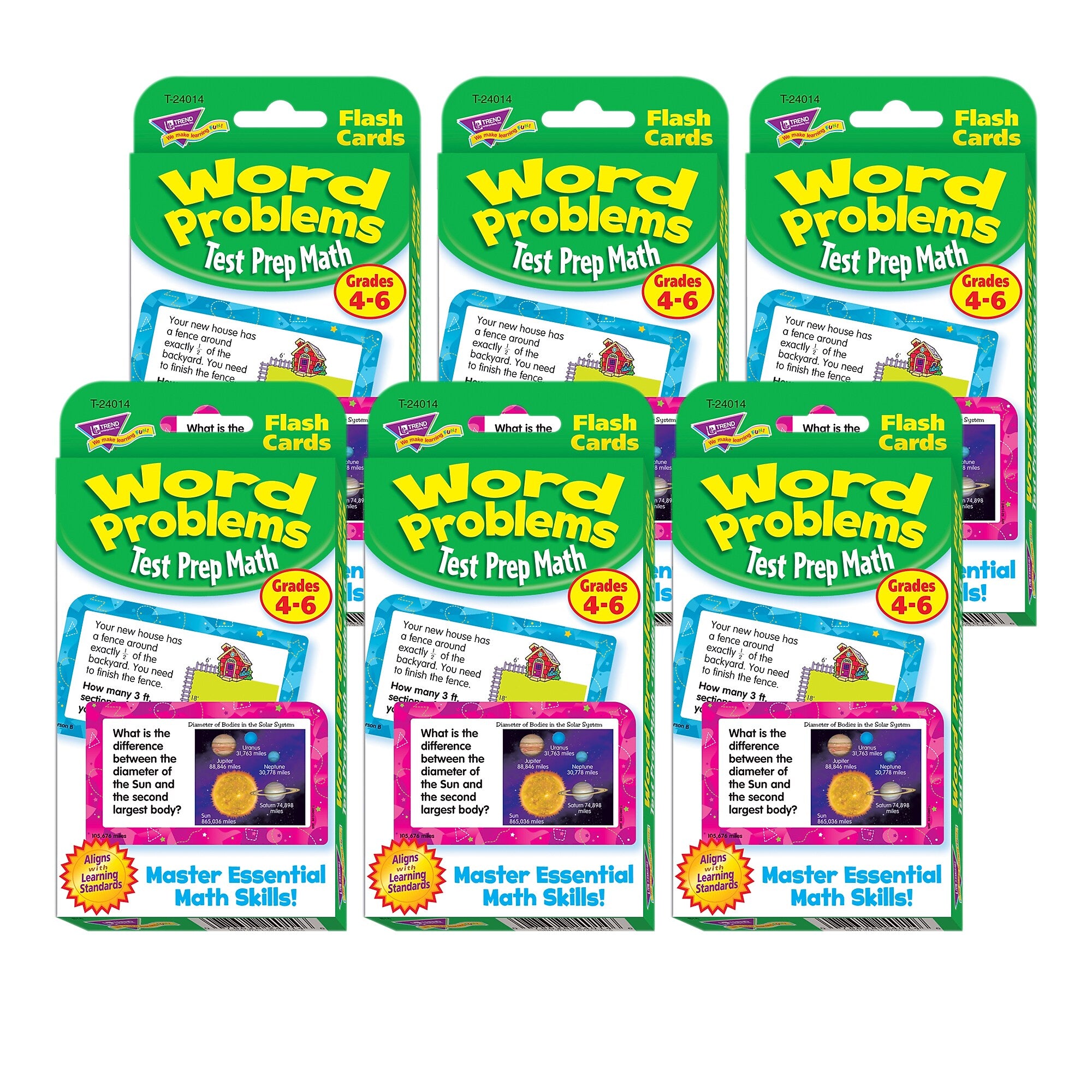 TREND Word Problems Test Prep Math, Grades 4-6 Challenge Cards, 6 Packs (T-24014-6)