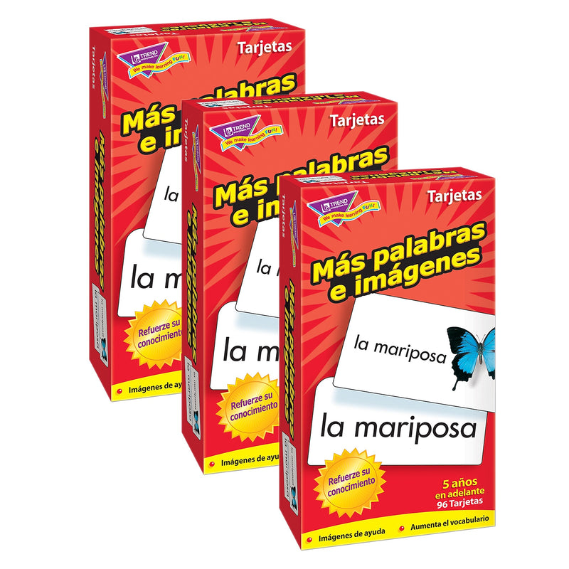 TREND Más palabras e imágenes (SP) Skill Drill Flash Cards, 3 Packs (T-53007-3)