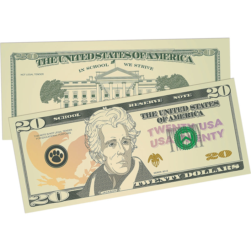 Teacher Created Resources Play Money: Assorted Bills, 110 Per Pack, 6 Packs (TCR20638-6)