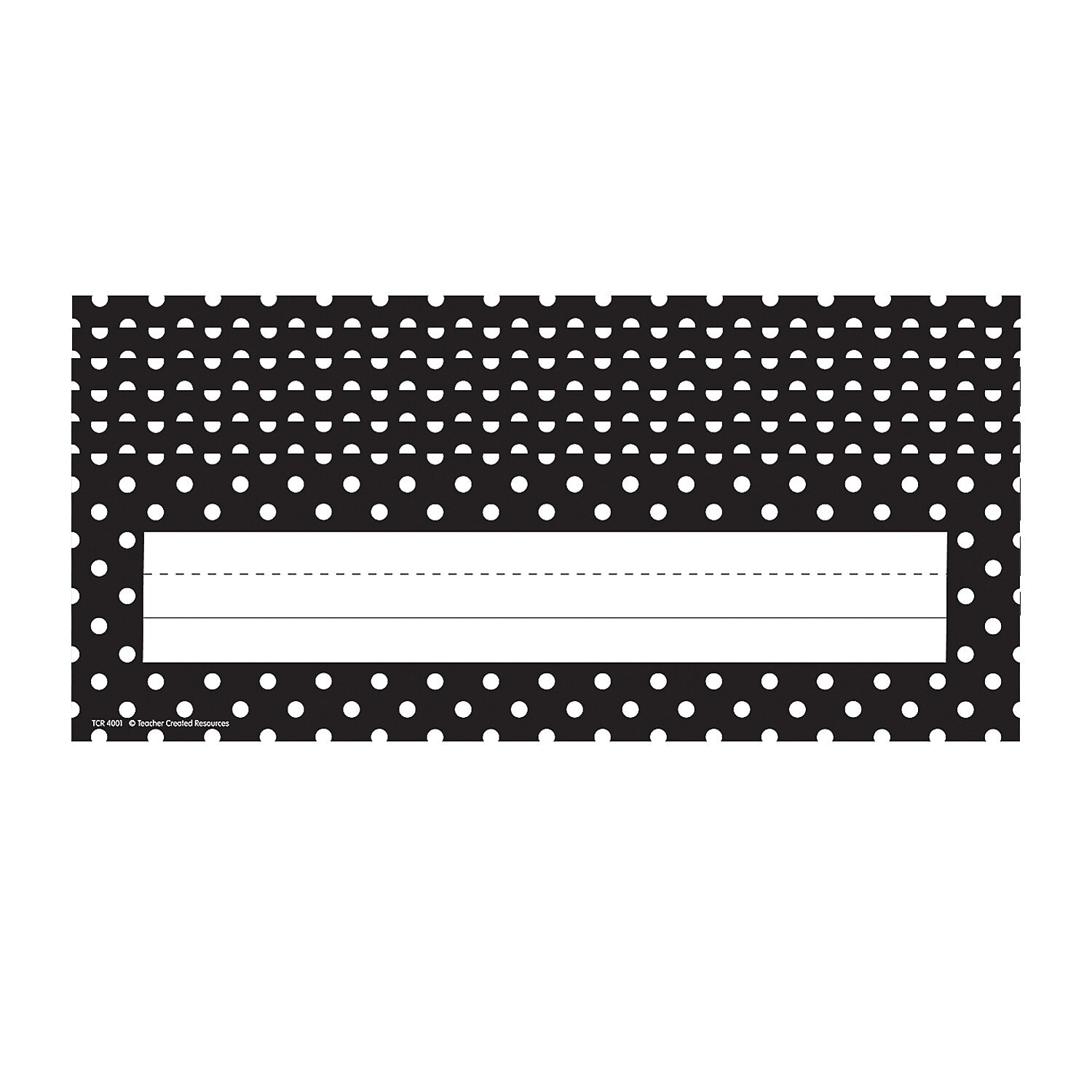 Teacher Created Resources Black Polka Dots Flat Name Plates, 36 Per Pack, 6 Packs (TCR4001-6)