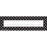 Teacher Created Resources Black Polka Dots Flat Name Plates, 36 Per Pack, 6 Packs (TCR4001-6)