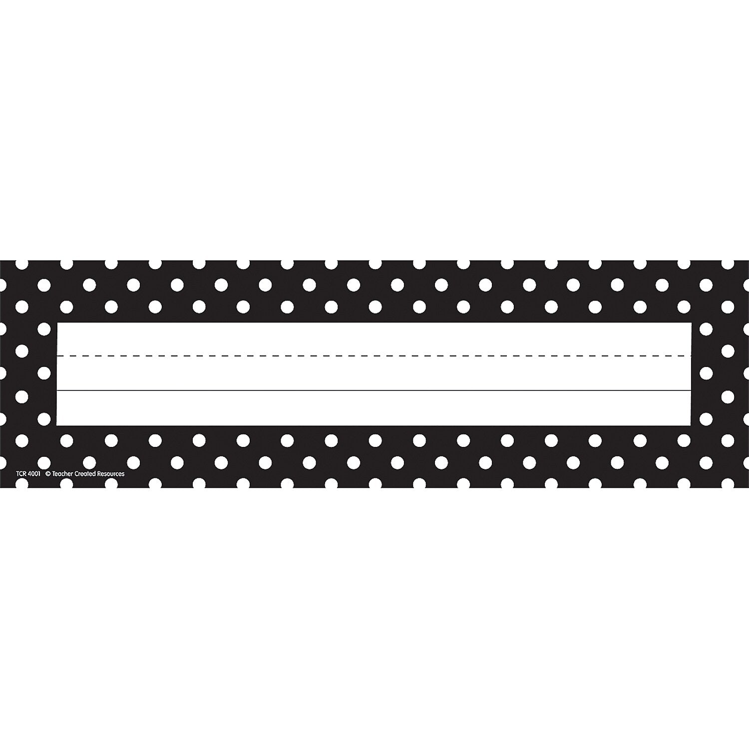 Teacher Created Resources Black Polka Dots Flat Name Plates, 36 Per Pack, 6 Packs (TCR4001-6)