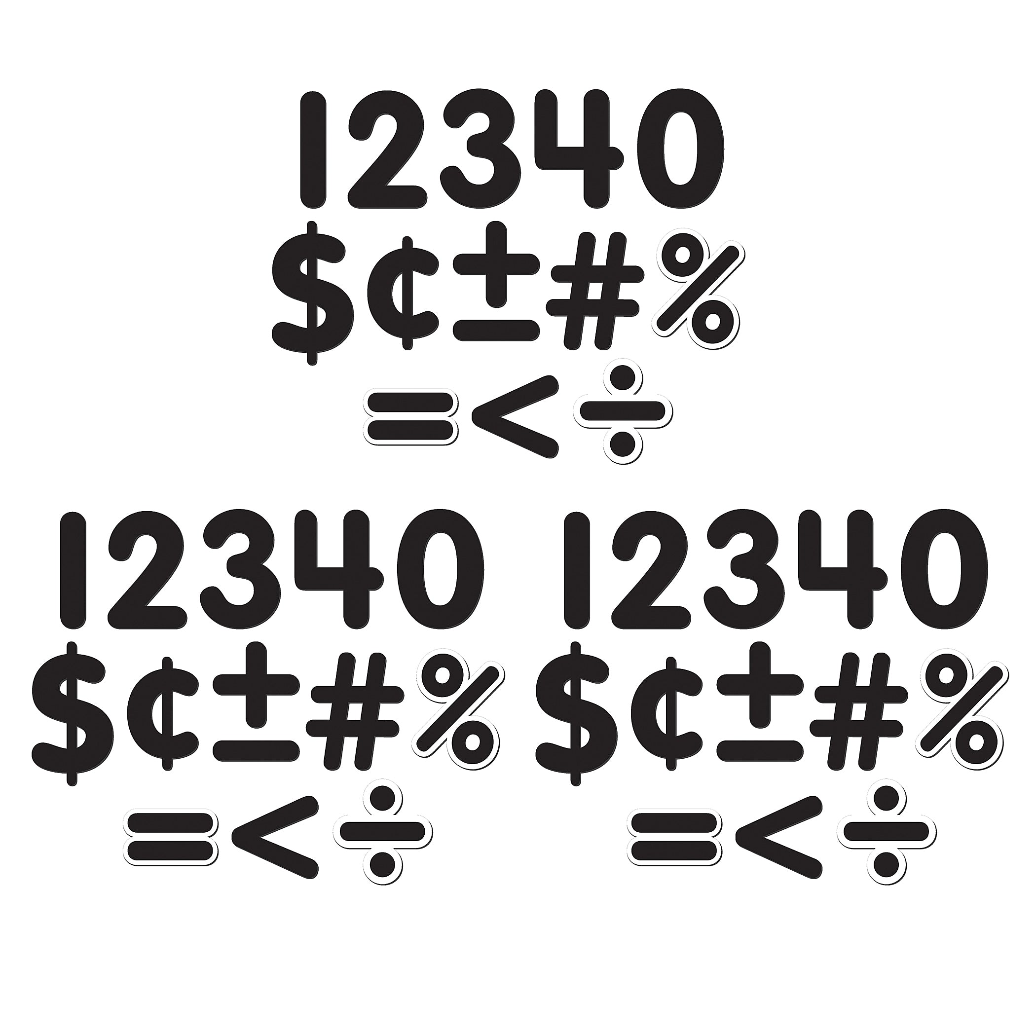 Teacher Created Resources® Black Classic 2-1/2" Magnetic Numbers, 65 Pieces Per Pack, 3 Packs (TCR77218-3)