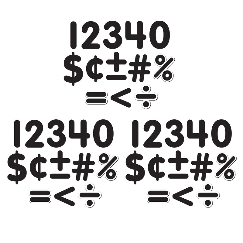 Teacher Created Resources® Black Classic 2-1/2" Magnetic Numbers, 65 Pieces Per Pack, 3 Packs (TCR77218-3)