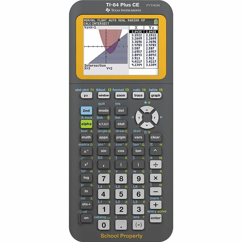 Texas Instruments TI-84 Plus CE with Python 10 Digits Battery Powered Graphing Calculator, Black (84PLCE/RLP/1L1)