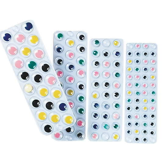 S&S Worldwide, Stick On Eyes, Craft Supplies Pk/500 Asrt, (TR216)