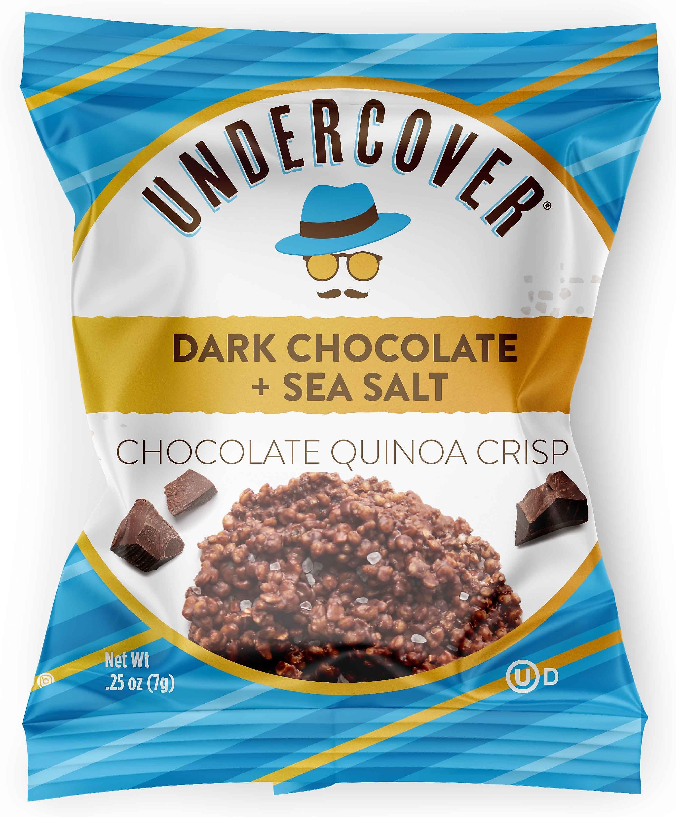 Undercover Snacks Dark Chocolate Sea Salt Crisps, 31.25 oz., 125 Bags/Pack (307-00382)