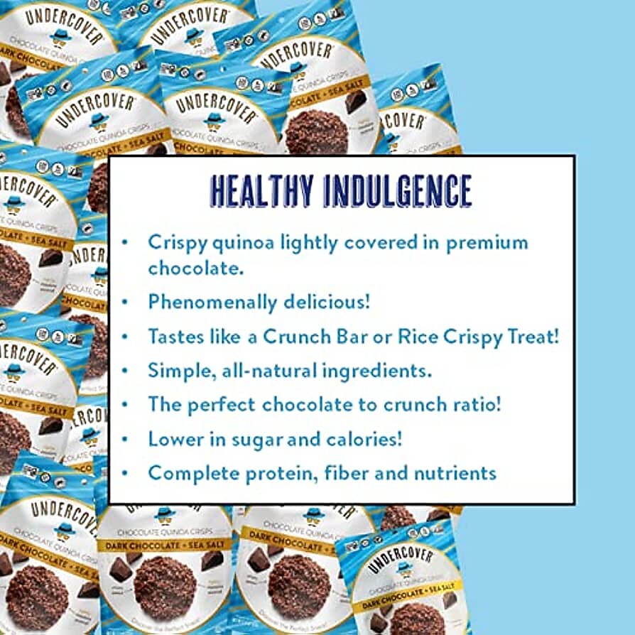 Undercover Snacks Dark Chocolate Sea Salt Crisps, 31.25 oz., 125 Bags/Pack (307-00382)
