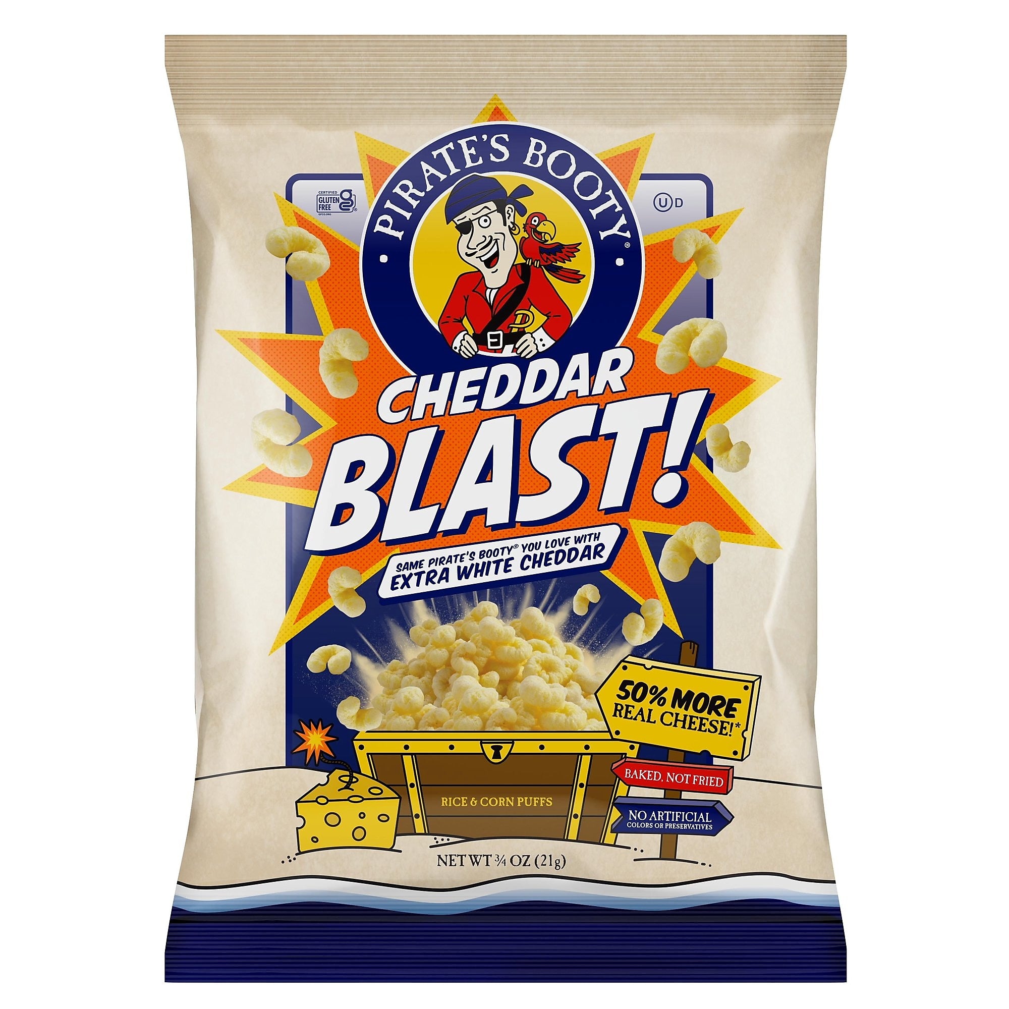Pirate's Booty Cheddar Blast, .75oz, 16/Box (324-00002)
