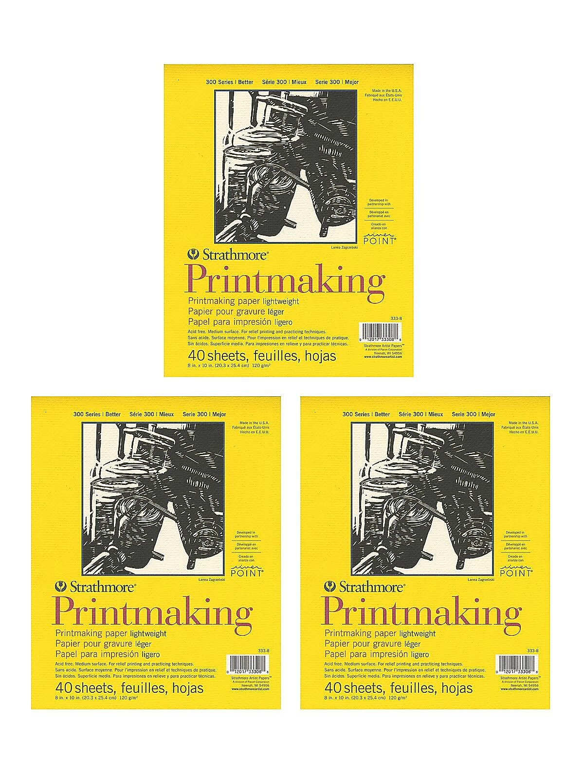 Strathmore Printmaking Paper Pads 8 in. x 10 in. 40 sheets [Pack of 3](PK3-333-8)