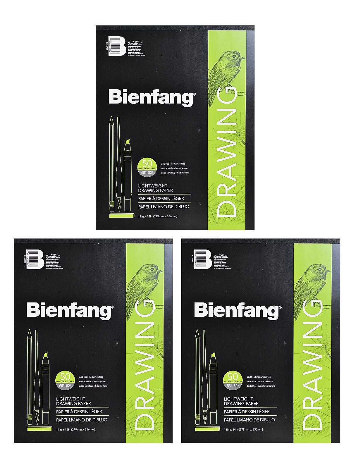 Bienfang 501 Giant Drawing Paper Pad 11 in. x 14 in. pad of 50 [Pack of 3](PK3-R230730)