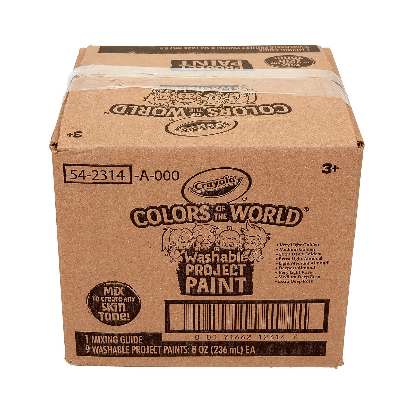 Crayola Colors of the World Spill Proof Washable Project Paints, Assorted Colors, 8 oz., Set of 9 (BIN542314)