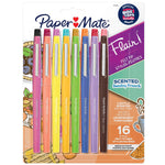 Paper Mate Flair Scented Felt Tip Pens, Medium Point, 0.7mm, Assorted Ink, 16/Pack (SAN2125408)