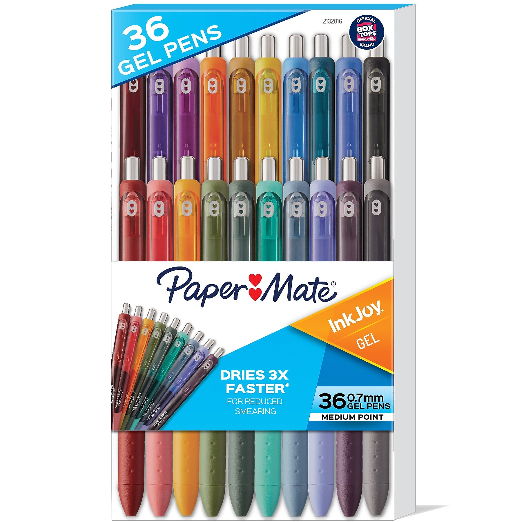 Paper Mate InkJoy Gel Pens, Medium Point, 0.7mm, Assorted Colors, 36/Pack (SAN2132016)