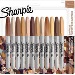 Sharpie Permanent Markers, Fine Tip, Assorted, 12/Pack (SAN2154107)