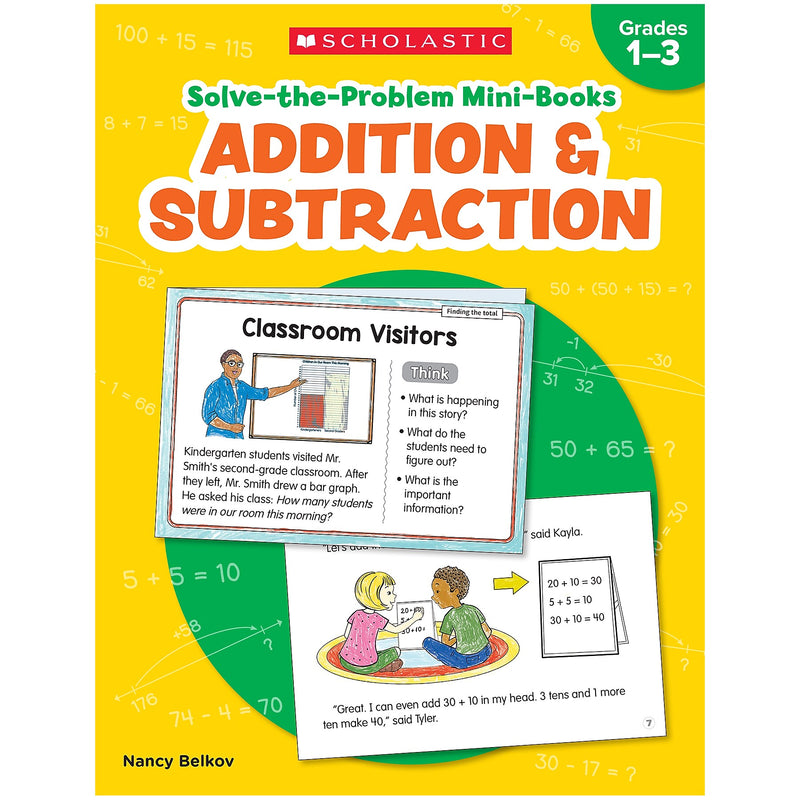 Scholastic Grades 1-3 Solve-the-Problem Mini Books: Addition & Subtraction Workbook