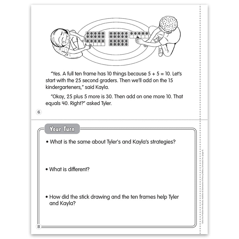 Scholastic Grades 1-3 Solve-the-Problem Mini Books: Addition & Subtraction Workbook