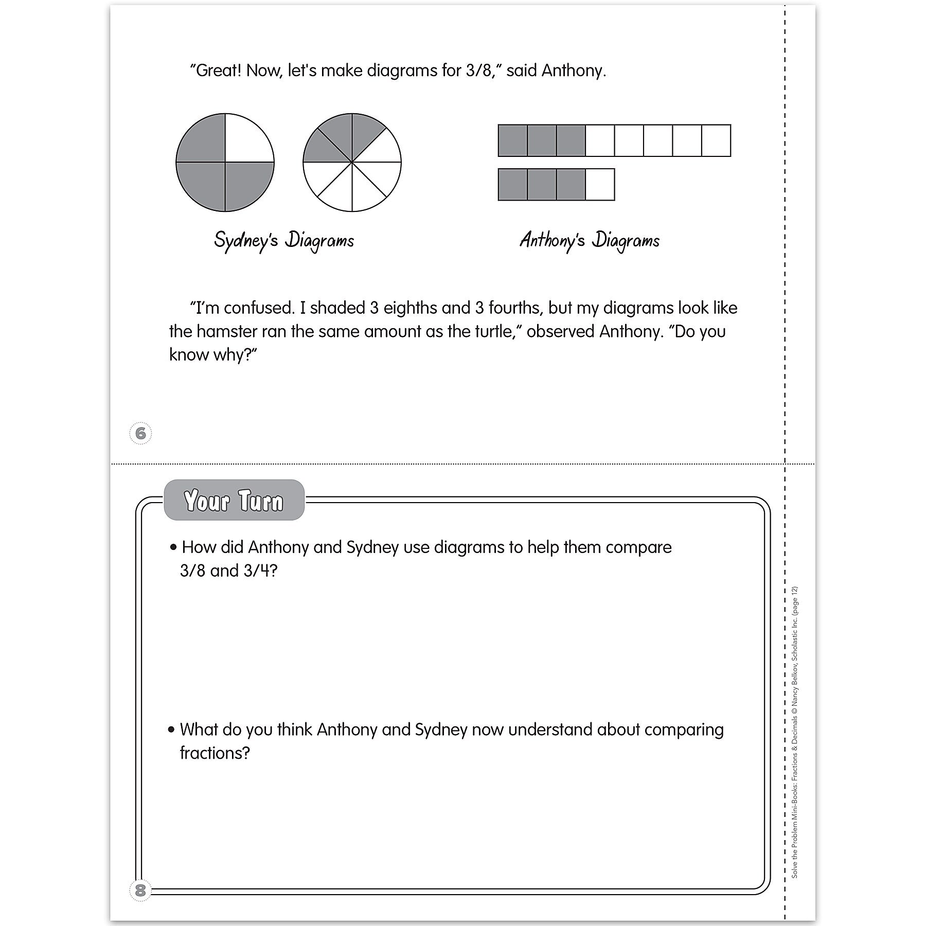 Scholastic Grades 3-5 Solve-the-Problem Mini Books: Fractions & Decimals Workbook