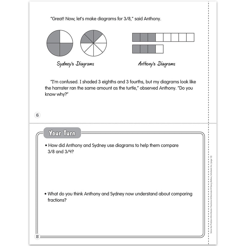 Scholastic Grades 3-5 Solve-the-Problem Mini Books: Fractions & Decimals Workbook
