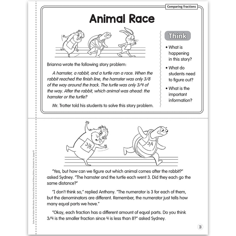 Scholastic Grades 3-5 Solve-the-Problem Mini Books: Fractions & Decimals Workbook