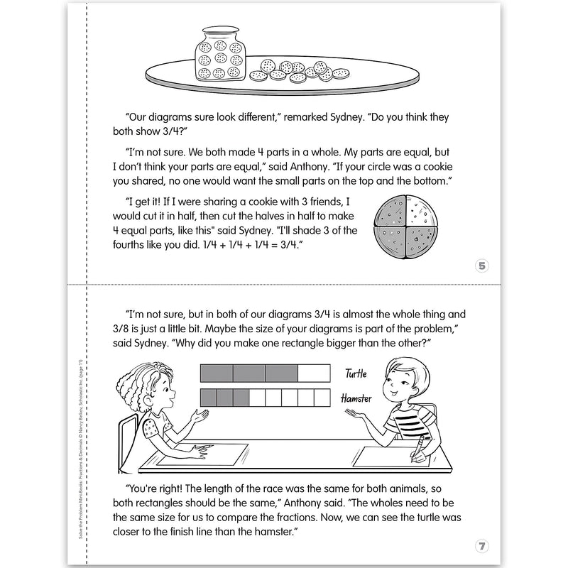 Scholastic Grades 3-5 Solve-the-Problem Mini Books: Fractions & Decimals Workbook