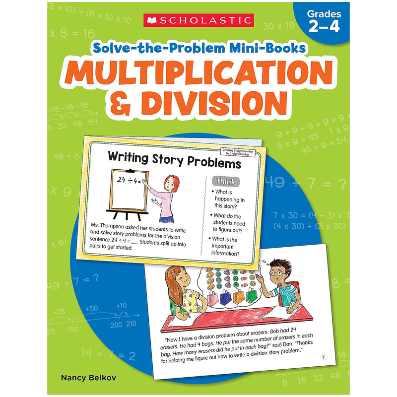 Scholastic Grades 2-4 Solve-the-Problem Mini Books: Multiplication & Division Workbook