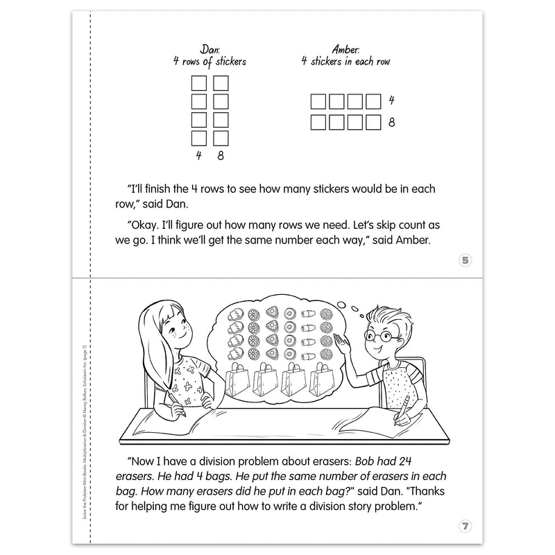 Scholastic Grades 2-4 Solve-the-Problem Mini Books: Multiplication & Division Workbook