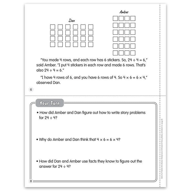 Scholastic Grades 2-4 Solve-the-Problem Mini Books: Multiplication & Division Workbook