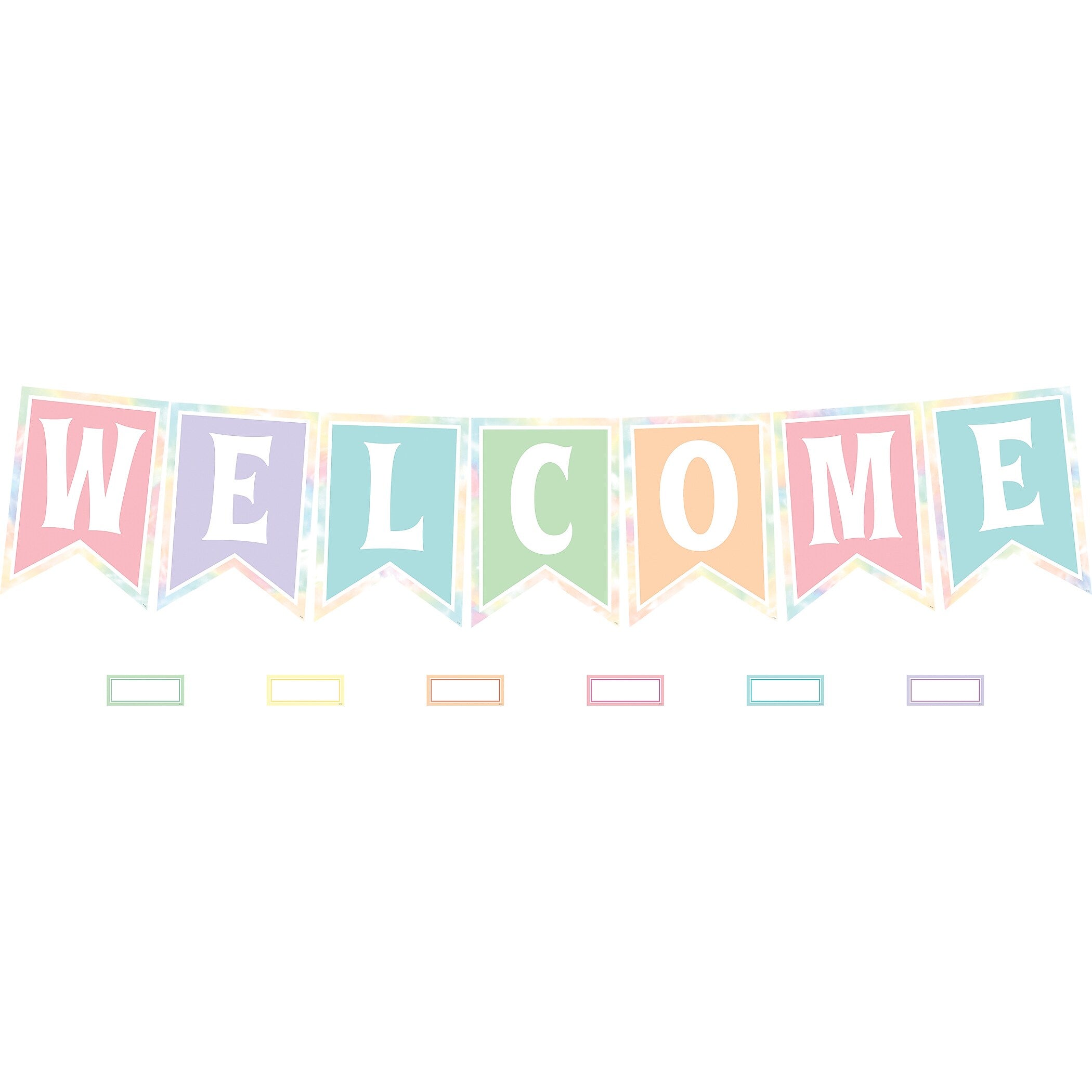 Teacher Created Resources Pastel Pop Pennants Welcome Bulletin Board Set, 53/Set (TCR8410)