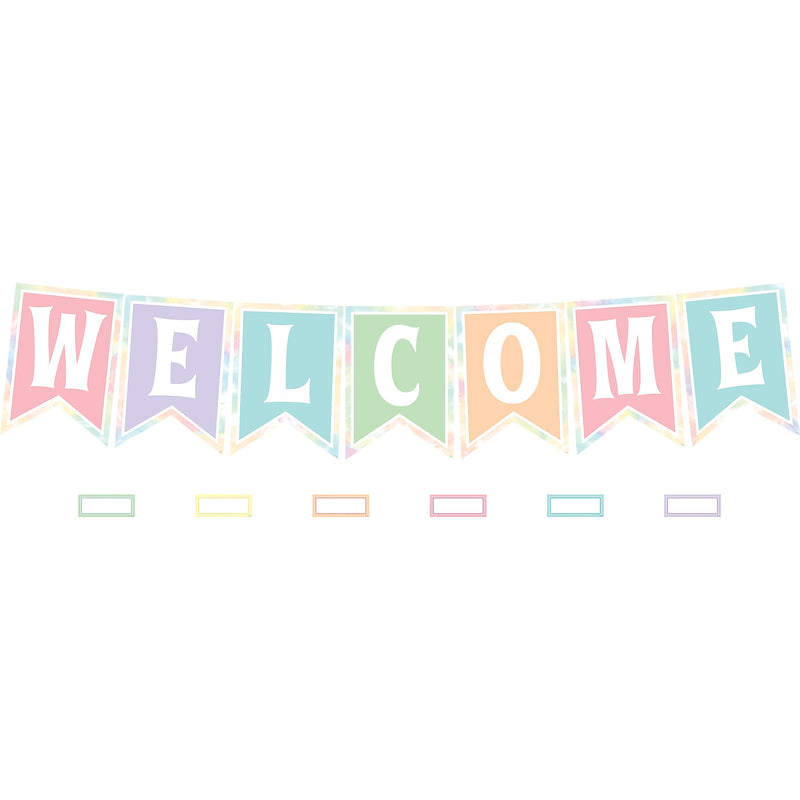 Teacher Created Resources Pastel Pop Pennants Welcome Bulletin Board Set, 53/Set (TCR8410)