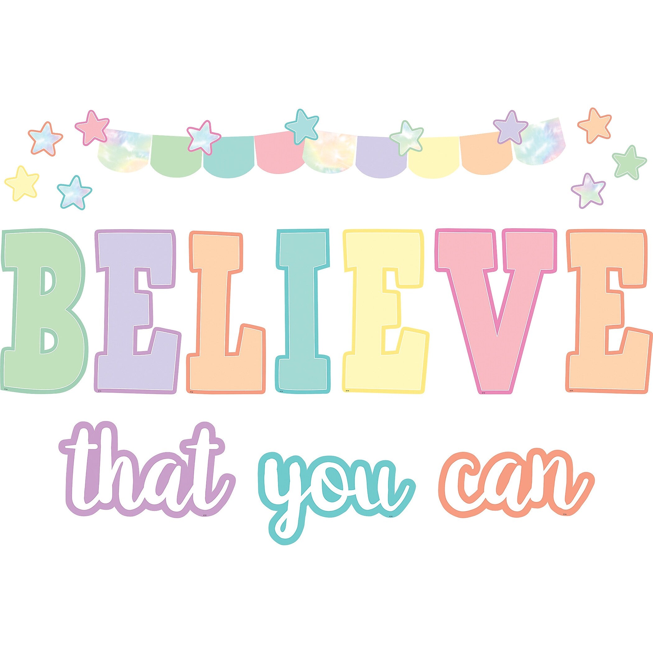 Teacher Created Resources Pastel Pop Believe That You Can Bulletin Board Set, 30/Set (TCR8412)