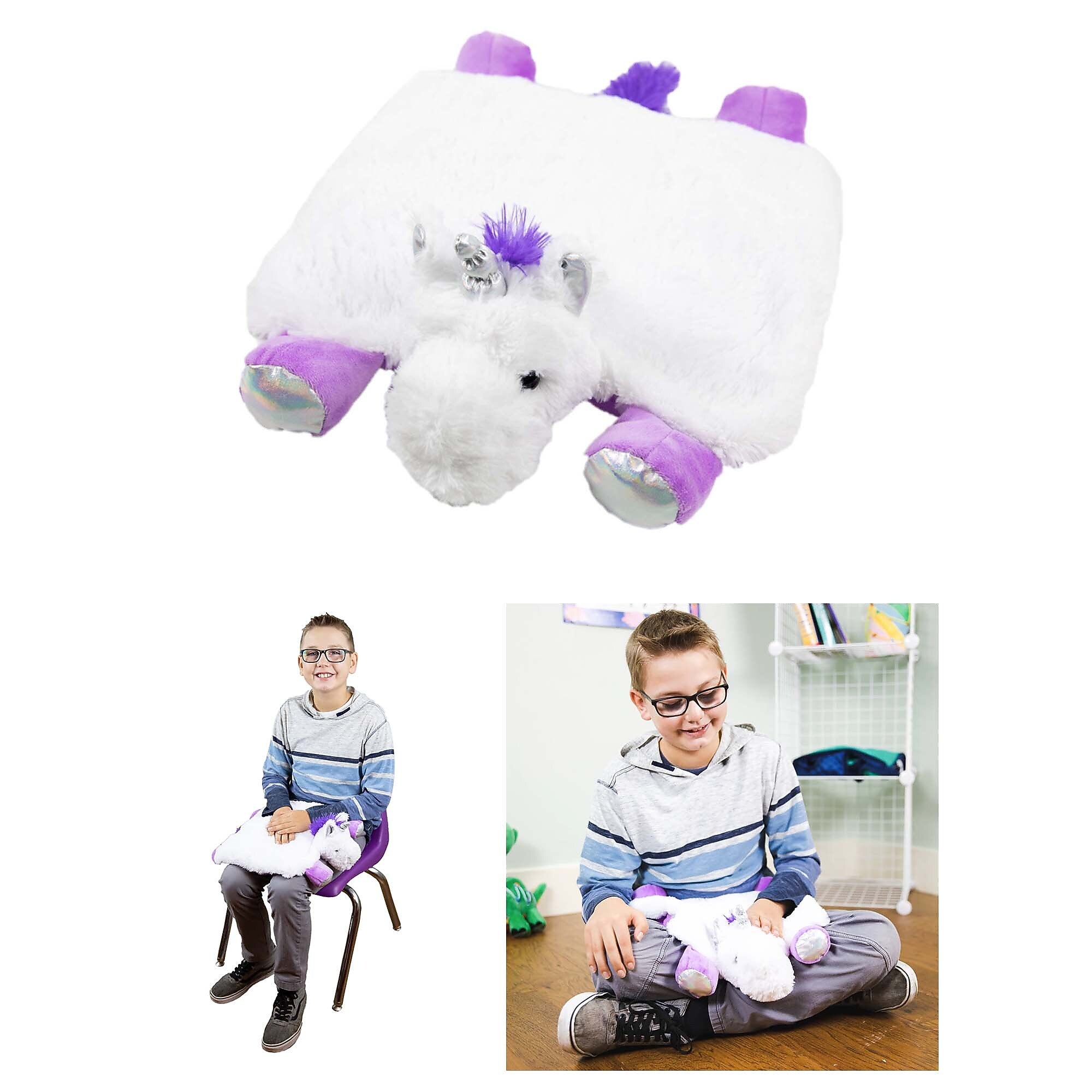Bouncyband Washable Sensory Plush Lap Pad, Unicorn (BBALPUN)